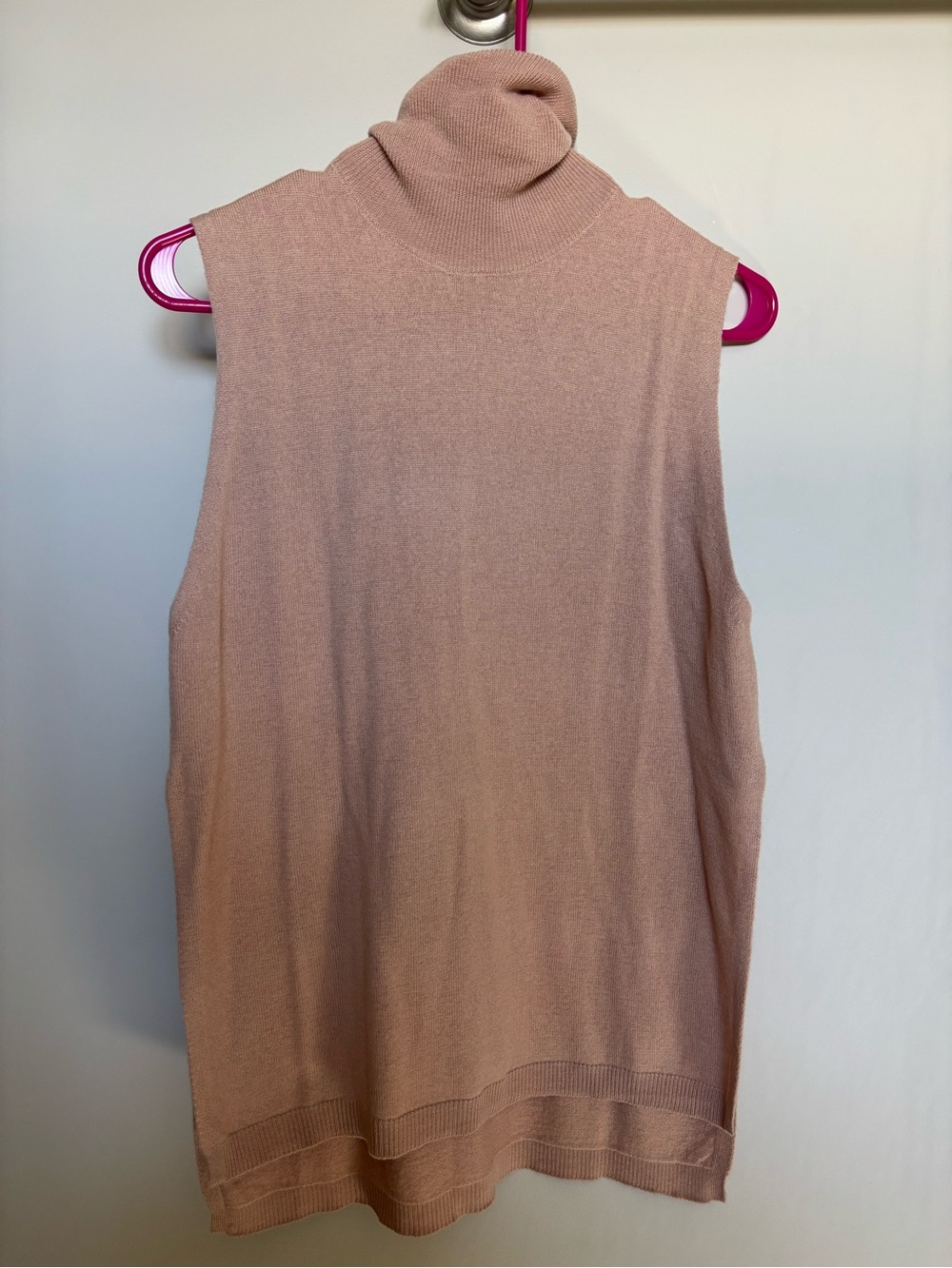 Zara Sleeveless Turtleneck Sweater Vest - Blush Pink